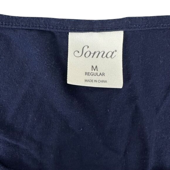 Soma Medium Blue Long Sleeve Pajama Lounge Top - Picture 6 of 7